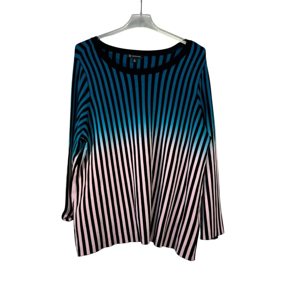 I.N.C. International Concepts Womens Size3x Striped Long Sleeve Top